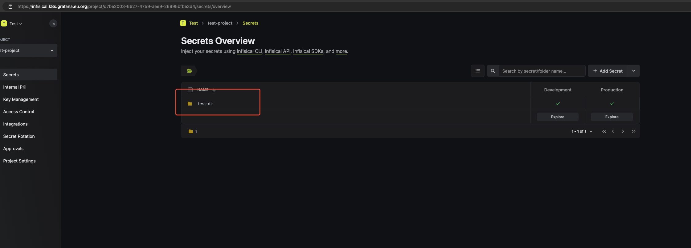 infisical项目目录